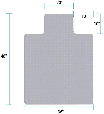 New Chair Mat for Carpet Floor Low Pile Office and Home Use Thick and Sturdy Transparent Desk Chair mat for Carpets Size 36" X 48" with Lip