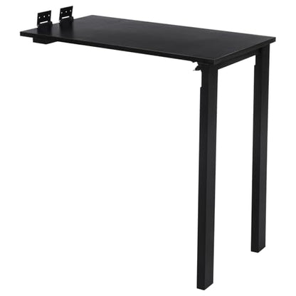 Folding Table Folding Dining Table with 132 Lbs Load Capacity & Spacious Desktop(29.5*15.7 In) Tall Fold Down Dining Desk Wall Mounted Foldable Desk for Study Rooms, Home Offices, Lounges(Black) - color: Black