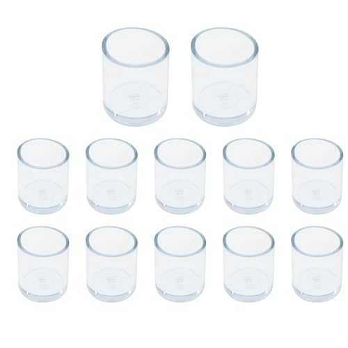 Round Chair Leg Caps,PVC Furniture Feet Covers,TTZEZE Transparent Round Floor Protectors,Clear Table Feet Covers Preventing Plastic Chair Leg Covers Scratches and Noise 16mm/0.63'', 12 - size: 0.63 inches