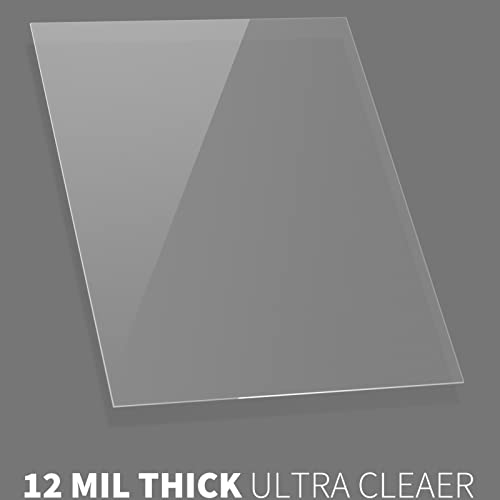 Binditek 12 Mil PET Binding Covers, 8.5 x 11 Inches, Ultra Clear, 50 Pack | Plastic PET Binding Covers, Letter Size, Ultra Clear, Square Corners, Unpunched, Ideal for Business Reports and Proposals - size: 12 Mil, style: Ultra Clear , 50P