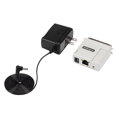 StarTech Parallel Network Print Server, Ethernet 10/100Mbps, TAA (PM1115P3) | WebUI, Centronics Ethernet Printer Server Adapter, HP, Epson, Canon, Lexmark compatible