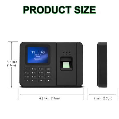 Time Clocks for Employees Small Business, Fingerprint+PIN Times Clock, Clock in Clock Out Machine, No Monthly Fee