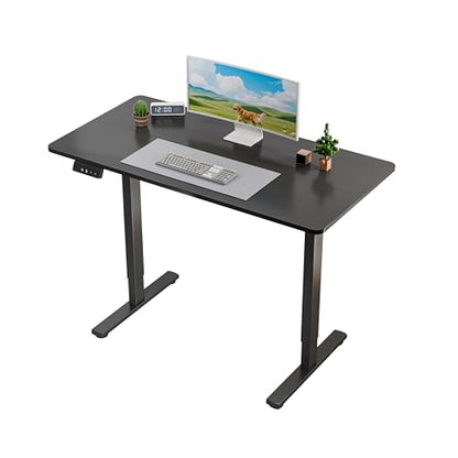 MSZ Electric Standing Desk 48x24 Inch with Memory Presets, Adjustable Height Sit to Stand Computer Desk for Home Office & Gaming (Black) - color: 3-black