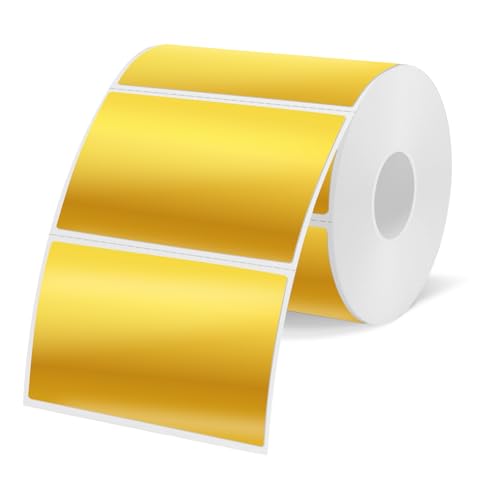 3x2 Inch Holographic Thermal Labels, Gold Thermal Sticker Labels, Rainbow Glitter Stickers for Price, Barcode, Mailing, Name, DIY Custom Logo Design, 200 Pcs/1 Roll - color: Holographic Gold, size: 2*3 inch
