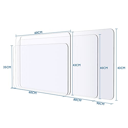 Oterri Clear Writing Desk Pad, 23.6’’x13.7” Heat Resistant Waterproof PVC Round Edge Durable Desk Protect Mat, Anti-Static Writing Mat Table Protector - size: 13.7" x 23.6"