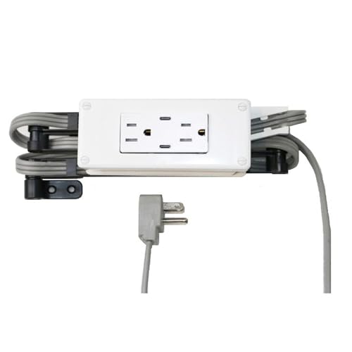 Compact (2) PD30W USB-C (2) 15 Amp in-Drawer Docking Station Outlet Plugs with Retractable Arm, White - size: (2) PD30W USB-C, style: Compact