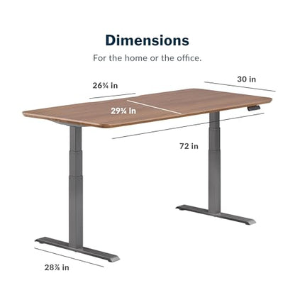 Vari Classic Electric Standing Desk – 72x30 – Walnut/Slate - color: Walnut Top / Slate Legs, size: 72 in x 30 in