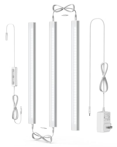 ASOKO Under Cabinet Lighting, 5000K Daylight, for Kitchen, Closet, 3-Pack - color: Cold White 5000K, size: Manual switch-3 pack