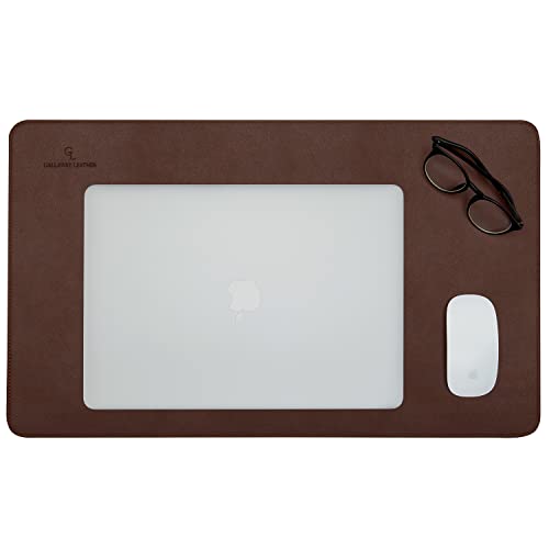 Gallaway Leather Desk Mat - Office Writing Desk Pad, Medium 24" x 14" Dark Brown, Gift Ready Elegant Computer Desk Cover Protector - color: Dark Brown, size: Medium