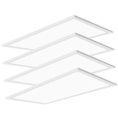 4 Pack 2x4 LED Flat Panel Light Drop Ceiling Light Fixture,7800 LM | 2x4 FT Edge-Lit LED Flat Panel Light,5000K 0-10V Dimmable Recessed Drop Ceiling Fixture for Office Retail Shop,ETL