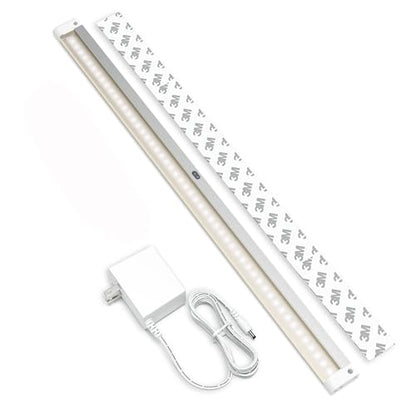 EShine Hand Wave Activated Under Cabinet LED Lighting Kit, Dimmable, 1-Pack 20 in - Touchless Dimming Control, White Under Counter Lights for Kitchen, Garage, Desk, Laundry - Warm White (3000K) - color: Warm White (3000K), size: 20 inch