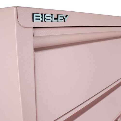 Bisley 3-Drawer Flush Front Vertical File Cabinet - Palest Pink - color: Palest Pink, size: 3 Drawer