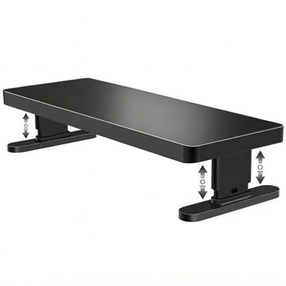Adjustable Monitor Stand with 4 height options, Desk Shelf for Top of Desk Adjustable - color: Black