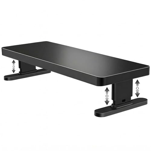 Adjustable Monitor Stand with 4 height options, Desk Shelf for Top of Desk Adjustable - color: Black