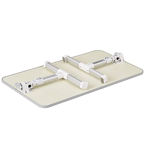 Amazon Basics Portable Foldable Adjustable Laptop Stand Tray Table Lap Desk for Bed and Couch, Fits up to 17-Inch Laptop, 12"x20", Cream - size: Medium
