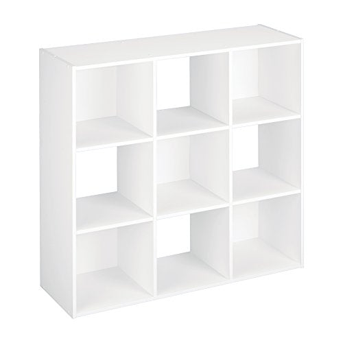 ClosetMaid 9 Cube Laminated Wood Reversible Stackable Open Bookcase Display Shelf Storage Organizer for Home and Office Organization, White | Display Shelf Storage Organizer for Home and Office Organization, White - color: White, size: 9-Cube