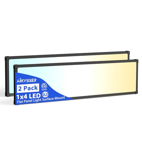 AIKVSXER 2Pack 1x4 LED Flat Panel Light, 6500LM Ultra-Bright, 30-50W Black - color: Black, size: 1x4ft-2P