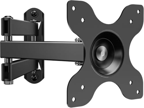 WALI TV Wall Mount Articulating LCD Monitor Full Motion 15 inch Extension Arm Tilt Swivel for Most 13 to 32 inch LED TV Flat Panel Screen with Mounting Holes up to 100x100mm (1330LM), Black | Monitor Wall Mount up to 33lbs, VESA 75/100, Articulating Tilt/