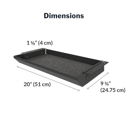 Vari Steel Under Desk Drawer - Slim Undermount Storage Organizer- Standing Desks Attachment- Versatile Placement Options, Efficient Workspace- Office Desk Accessory- (20.25" x 9.5" x 1.75") - style: Undermount Drawer