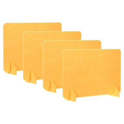 PATIKIL Desk Divider, 4 Set 24 x 16 Inch Acoustic Freestanding Desk Divider Desk Privacy Panel with 8 Pcs Support Feet for Library Office Workstation,Yellow - color: Yellow