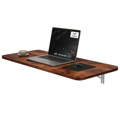 Neoaider Wall Mounted Folding Desk 35.4” x 15.7”, Brown - color: Brown, size: 35.4" x 15.7"