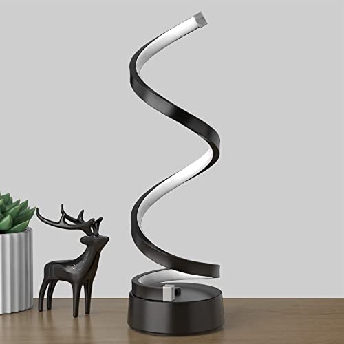NUÜR Classic Metal Table Lamp, Black Bedside Desk Light | Traditional Nightstand Lamp with Fabric Shade, Vintage Bedside Reading Desk Light for Bedroom, Living Room & Home Office - color: Black