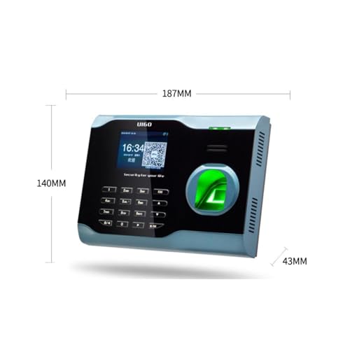 Time Clocks for Employees Small Business Attendance Machine WiFi Fingerprint and Card Employee Fingerprint Recognition Access Control System for Small Businesses,Black-