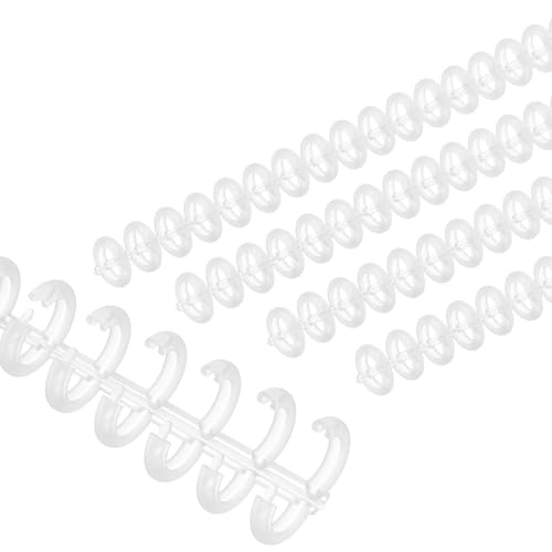 PATIKIL 8.5mm(0.3") Spiral Binder Ring,20 Pcs 30 Rings 25 Sheet Capacity Comb Binding Spines for Binding Paper Sheets Notebook Calendar Picture Album, Clear - color: Clear