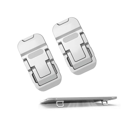2PCS Laptop Stand, Portable Laptop Cooling Pad, Foldable Metal Keyboard Stand, Mini Keyboard Pillar (Silver,Two Gears) - color: Silver