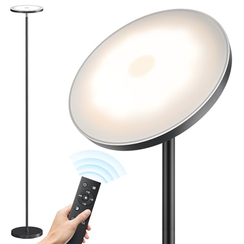 SUNMORY Floor Lamps for Living Room，LED Standing Lamp with Remote Control - color: Black, size: Base