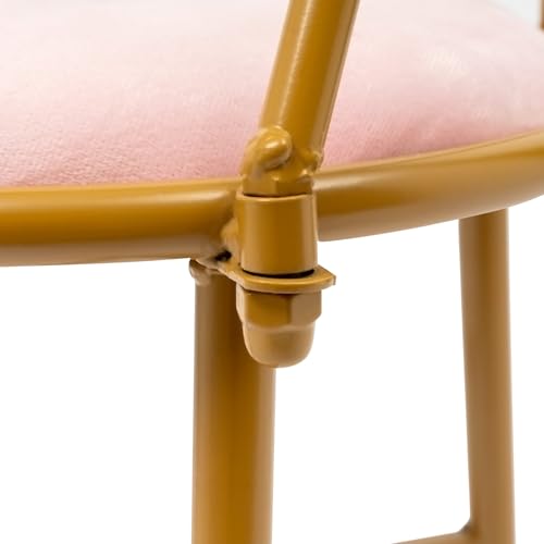 Girly Style Butterfly Backrest Chair, Modern Vanity Stool, 220.46lbs Maximum Load Capacity, Flannel and Foam, Soft and Comfortable for Dressing Table, Pink