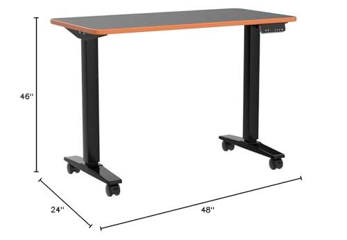 Monomi Electric Standing Desk 48”x24”, Height Adjustable Desk with Wheels - color: Black, size: 48