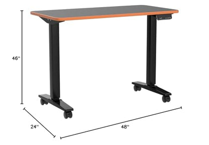 Monomi Electric Standing Desk 48”x24”, Height Adjustable Desk with Wheels - color: Black, size: 48
