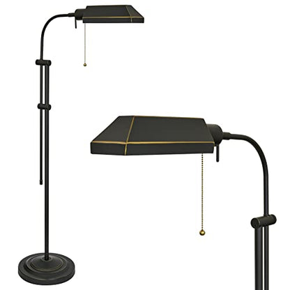 Kira Home Prescott 58" Vintage Mid Century Modern Pharmacy Floor Lamp | Mechanical Telescoping Height Pole, Adjustable Pivot Head Shade, Efficient 6W LED Included Dark Bronze Finish