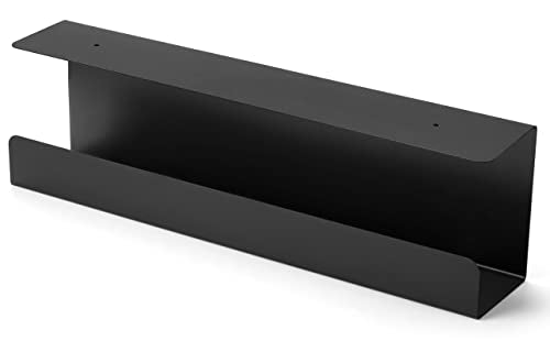 ZhiYo 16.5in Under Desk Cable Management Tray, 3in W x 4.7in H, Black - size: 3in W x 4.7in H x 16.5in L