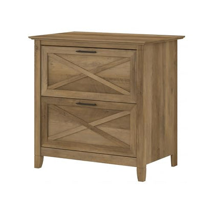 Bush Home Key West 2 Drawer Lateral File Cabinet in Reclaimed Pine, Document Storage for Home Office, Accent Chest with Drawers - color: Reclaimed Pine