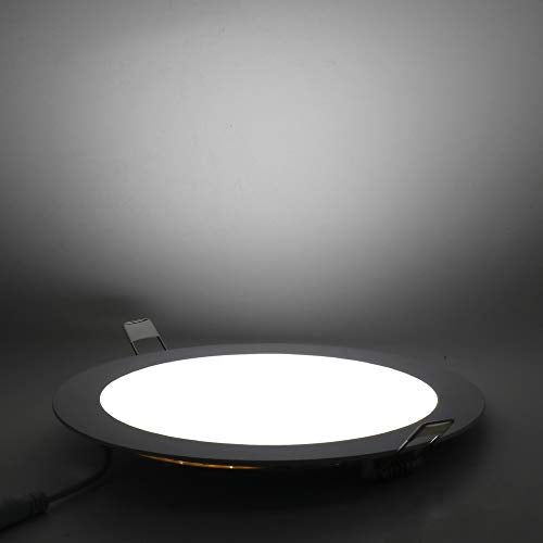 Dimmable 12W 6 inch Ultra-Thin Round LED Panel Light Ceiling, 850lm, 80W Incandescent Equivalent, 6500K Daylight White, LED Recessed Lighting for Home, Office, Commercial Lighting - color: White(6500K), size: 12W
