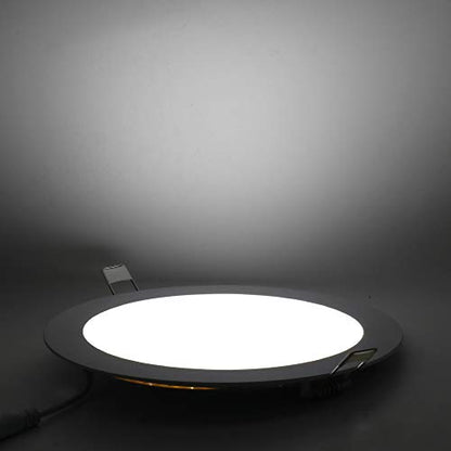 Dimmable 12W 6 inch Ultra-Thin Round LED Panel Light Ceiling, 850lm, 80W Incandescent Equivalent, 6500K Daylight White, LED Recessed Lighting for Home, Office, Commercial Lighting - color: White(6500K), size: 12W