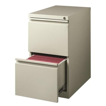 Hirsh 23-in Deep Mobile Pedestal File 2-Drawer File/File. Full Width Pull. Gray - color: Light Gray