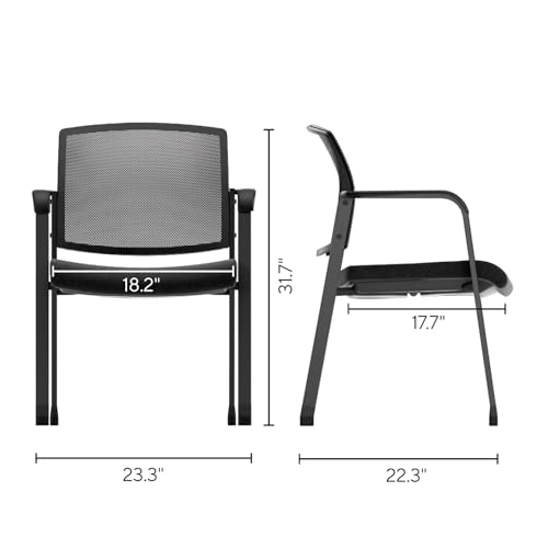 Workplace 2.0 Guest & Reception Chair, Mesh, Stackable, Black | Comfortable seating for reception areas and everyday office use. - style: Fabric