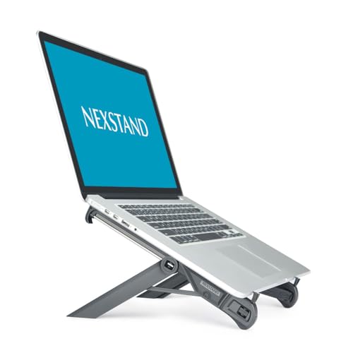 K7 Laptop Stand, Foldable Portable Laptop Stand,Black, Lightweight Ergonomic Laptop Riser for Desk for Laptops universial fit,one Step for Open & Close Design,Compact for Travel,Office,Home,Library