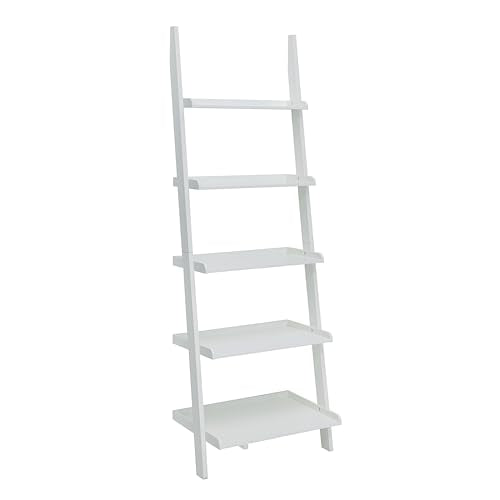 Convenience Concepts French Country Bookshelf Ladder, White - color: White