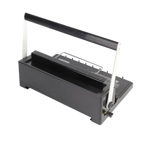 Wire Binding Machine for Office, 34 Hole Square Punch | 12 Sheet Punch Capacity, 3:1 Pitch Compatible, Ergonomic Two Handle Spiral Coil for School Print Shop Home