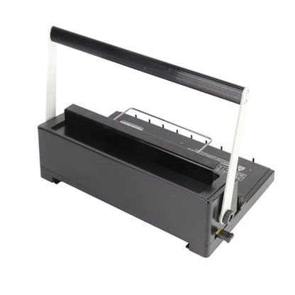 Wire Binding Machine for Office, 34 Hole Square Punch | 12 Sheet Punch Capacity, 3:1 Pitch Compatible, Ergonomic Two Handle Spiral Coil for School Print Shop Home