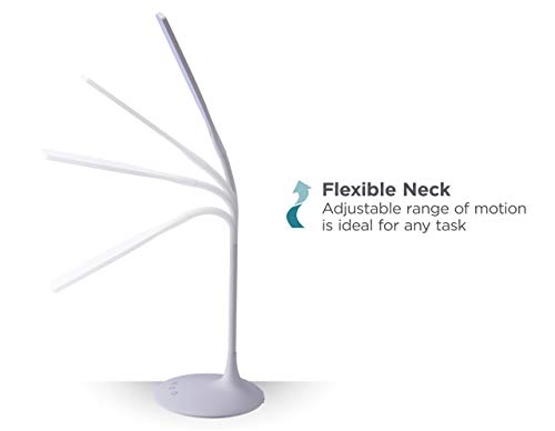 PureOptics LED VLED1819-BD Battery LED Desk Lamp, Dimmable with Adjustable Color Temperature, 4 Hour Battery Life, Rechargeable, Eco Friendly, White - style: Round