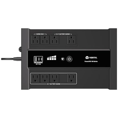 Vertiv Liebert PowerUPS 100 PST6-900LVMT Battery Backup UPS 900VA USB-C+A - size: 900va/550w