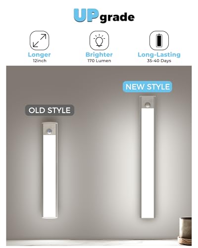 ASOKO Under Cabinet Lights 2500mAh White,3Pack-12inch - color: Silver-White Light, size: 3 Pack-12inch