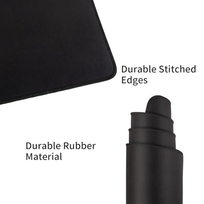 Gaming Mouse Pad for Desk Large MousePad Gaming with Superior Micro-Weave Cloth, Extended Mousepad with Stitched Edges, Non-Slip Base, Water Resist Keyboard Pad for Office & Home, 31.5 x 12 in, Black