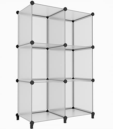 HOMIDEC 6 Light Grey Cube Storage Organizer, Modular Storage Shelf with Hammer, Cube Storage Bin Cabinet Closet Bookshelf for Living Room, Bedroom, Office, Each Cubes Size 11.8 x 11.8 inch - color: Grey, size: 11.8 x 11.8 x 11.8 Inch