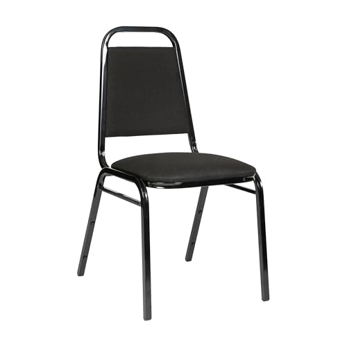 Flash Furniture Hercules Trapezoidal Back Stackable Banquet Chair, Black - color: Black Fabric/Black Frame, size: Set of 1